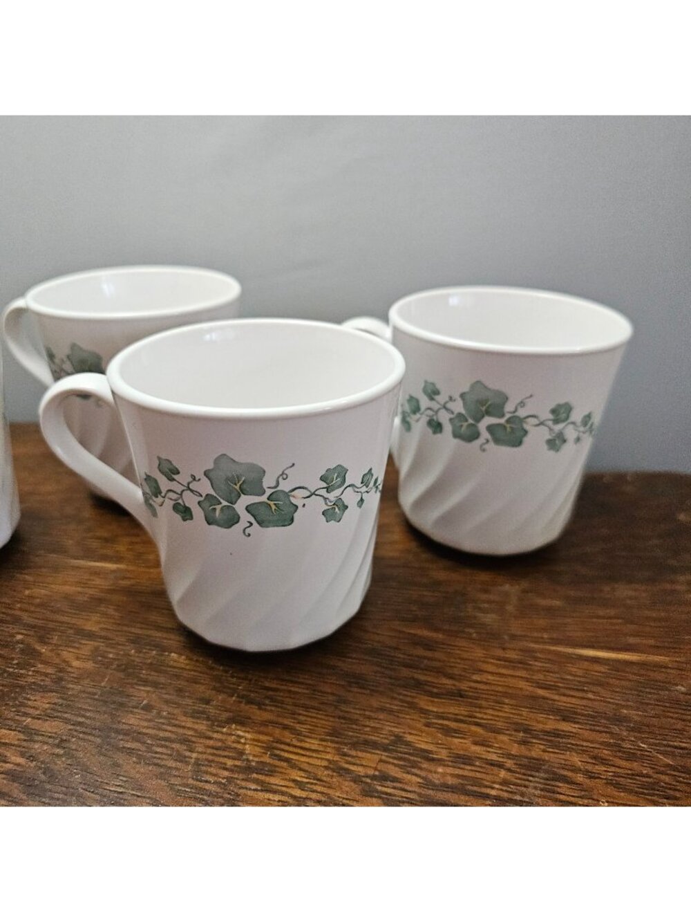 3 Corelle Callaway Mugs 8oz coffee tea cups Corning vintage 4" cottage farmhouse